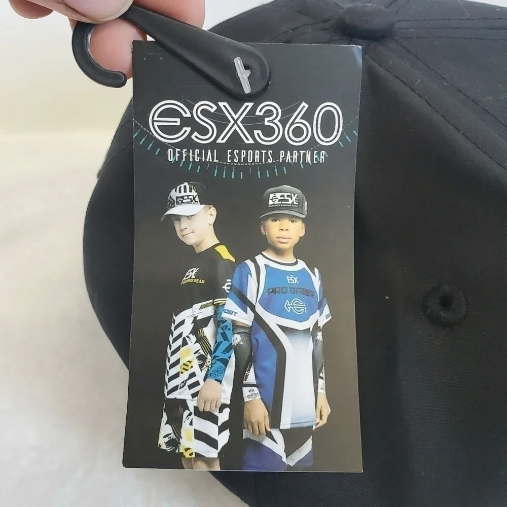 ESX 360 Gamer Gear Pro Quality Black White Youth Hat Cap Print NWT